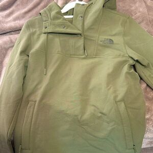 North face hiking quarter zip/hoodie - green